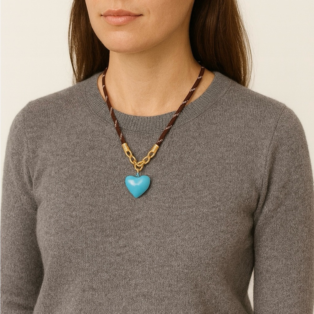 ROXANNE ASSOULIN The Happy Cord Charm Necklace burgundy Without Charm firm price - Picture 14 of 15